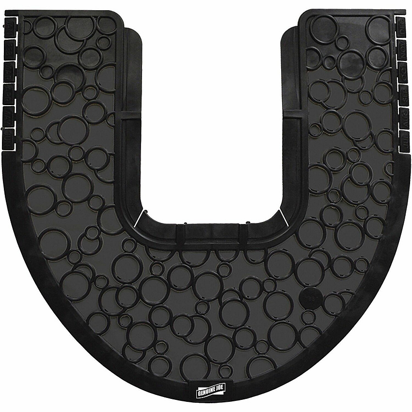 Genuine Joe Deodorizing Commode Mat Bathroom, Commode, Restroom, Urinal, Floor - 1.81" Length x 22.63" Width x 22.250" Depth - Black - 6 / Carton (GJO85200)