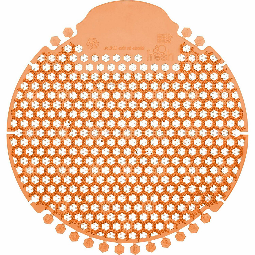 Fresh Products Wave 360 Urinal Screens Lasts upto 60 Days - Splash Reducer, Odor Control - 5 / Box - Orange (W36030MG)
