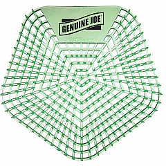 Genuine Joe Urinal Screens Lasts upto 30 Days - Dual Sided Design - 10 / Carton - Green (GJO85185)