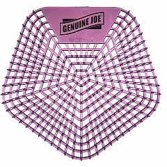 Genuine Joe Urinal Screens Lasts upto 30 Days - Dual Sided Design - 10 / Carton - Purple (GJO85186)