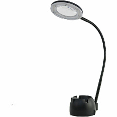 Victory Light 3-Diopter Magnifier Lamp 15.7" Height - 3 W LED Bulb - USB Charging, Gooseneck, Adjustable Shade, Adjustable Brightness, Dimmable - Acrylic - Black - 1 Each (VLH094UN) Victory Light 3-Diopter Magnifier Lamp 15.7" Height - 3 W LED Bulb - USB Charging, Gooseneck, Adjustable Shade, Adjustable Brightness, Dimmable - Acrylic - Black - 1 Each (VLH094UN)