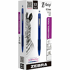 Zebra Pen Z-Grip Mechanical Pencil 0.7 mm Lead - HB/#2 - Refillable - Navy Blue Barrel - 1 Dozen (50420) Zebra Pen Z-Grip Mechanical Pencil 0.7 mm Lead - HB/#2 - Refillable - Navy Blue Barrel - 1 Dozen (50420)