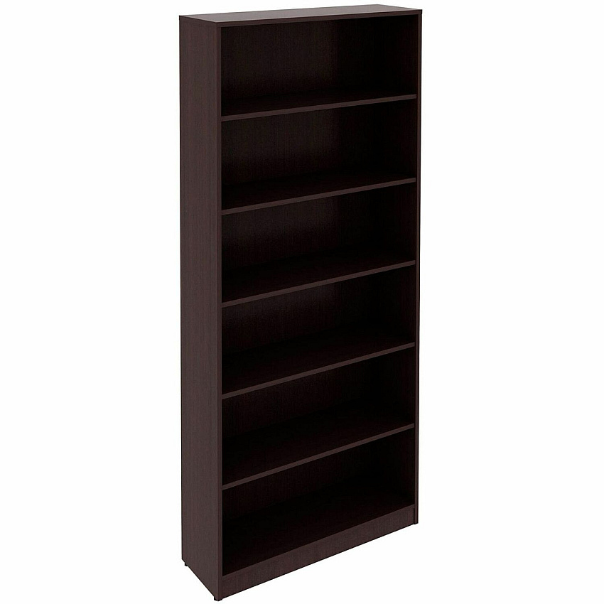 Lorell Laminate Bookcases 36" Width x 12" Depth x 84" Height - 6 x Shelf(ves) - Sturdy, Laminated, Adjustable Shelf, Adjustable Feet, Square Edge - Espresso - Medium Density Fiberboard (MDF), Thermofused Laminate (TFL) - Assembly Required - 1 E (LLR18248)