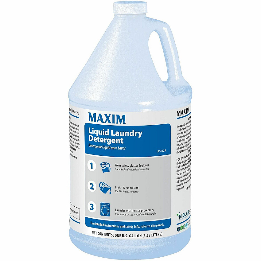 Midlab Liquid Laundry Detergent For Laundry - Liquid - 128 fl oz (4 quart) - Non Alkaline, Non-irritating - White - 4 / Carton (41280041)