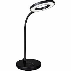 OttLite Vibe Rechargeable LED Ring Desk Lamp 16.5" Height - LED Bulb - Rechargeable Battery, ClearSun LED, Flexible Neck, Adjustable Height, USB Charging, Dimmable - Black - for Desk, Crafting, Reading, Photography - 1 Each (CS309G5W) OttLite Vibe Rechargeable LED Ring Desk Lamp 16.5" Height - LED Bulb - Rechargeable Battery, ClearSun LED, Flexible Neck, Adjustable Height, USB Charging, Dimmable - Black - for Desk, Crafting, Reading, Photography - 1 Each (CS309G5W)