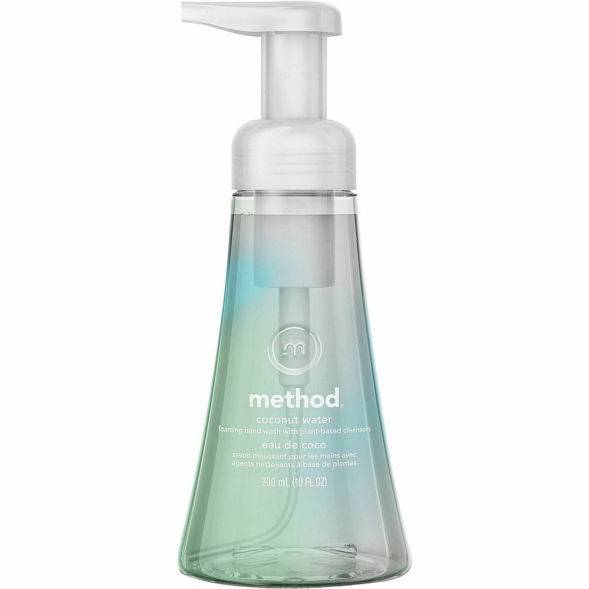 Method Foaming Hand Wash Coconut Water Scent - 10 fl oz - Pump Bottle Dispenser - Hand - Clear - Paraben-free, Phthalate-free, Cruelty-free - 1 Each (327728)