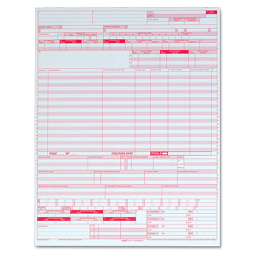 TOPS UB04 Hospital Insurance Claim Form, 8.5 x 11, 1/Page, 2,500 Forms (59870R)