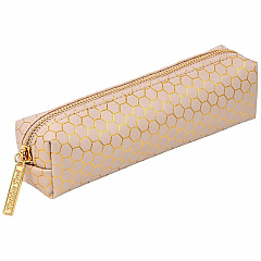 Pukka Pads Haze Carrying Case Pencil - Taupe Vegan Leather, Faux Leather, Synthetic Leather Body - Holographic Geometric Gold, Gold Foil, Classy Geometric - 2" Height x 7.9" Width - 1 Each (9981TEHZE) Pukka Pads Haze Carrying Case Pencil - Taupe Vegan Leather, Faux Leather, Synthetic Leather Body - Holographic Geometric Gold, Gold Foil, Classy Geometric - 2" Height x 7.9" Width - 1 Each (9981TEHZE)
