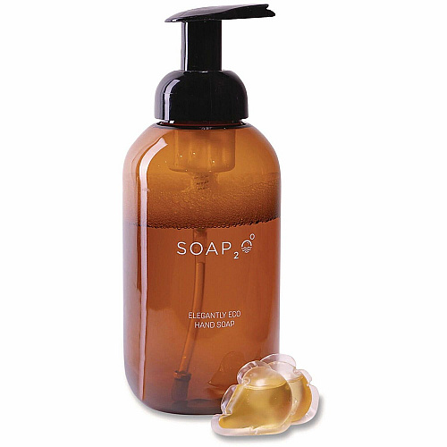 SOAP2O HydroDrops Soap Kit Coconut Acai Scent - 4.23 gal - Pump Bottle Dispenser - Hand - Amber - 1 Kit (S2OKIT)