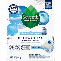 Seventh Generation Natural Dishwasher Detergent For Dish - Free & Clear Scent - Dirt Resistant, Spill Resistant, Easy to Use, Grease Resistant, Hypoallergenic, Bio-based, Kosher, Fragrance-free, Dye-free, Phosphate-free, Gluten-free - Clear - 20 / (45177) Seventh Generation Natural Dishwasher Detergent For Dish - Free & Clear Scent - Dirt Resistant, Spill Resistant, Easy to Use, Grease Resistant, Hypoallergenic, Bio-based, Kosher, Fragrance-free, Dye-free, Phosphate-free, Gluten-free - Clear - 20 / (45177)
