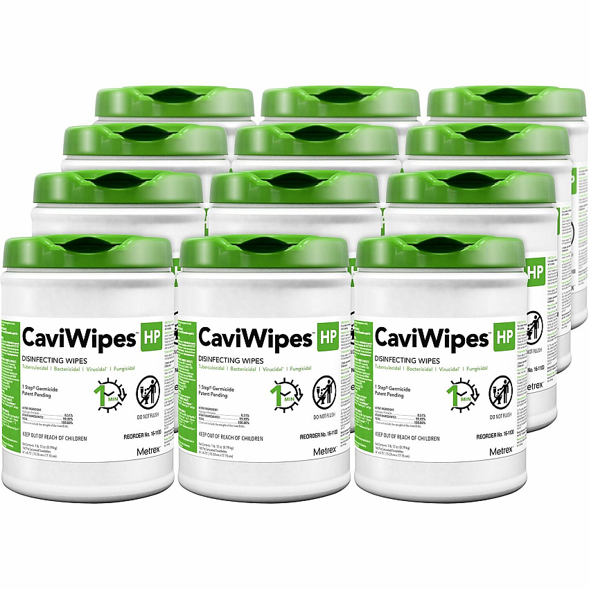 Metrex Caviwipes HP Wipe - Disinfectant - White - 160/Pouch - 12 / Carton (ACHP078100CT)