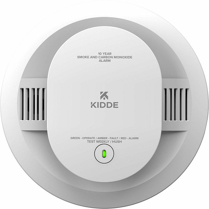 Kidde Combo Carbon Monoxide/Smoke Alarm 85 dB - Audible, Visual - Surface Mount, Wall Mountable, Ceiling Mountable - Red, Green, Amber - White - 1 Each (21031502)