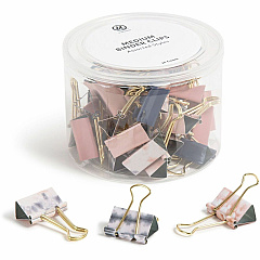 U Brands Binder Clip Medium - 1" Width - 145 Sheet Capacity - for Office, Color Coding, Document, Paperwork, Paper, Home, School, Assignment, Notes, File - Acid-free, Non-magnetic, Non-toxic, Durable, Non-slip Grip - Gold, Assorted, Pink, Purp (3611U0624)