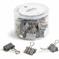 U Brands Binder Clip Medium - 1" Width - 145 Sheet Capacity - for Paperwork, Paper, Office, Home, School, Document, Notes, File, Assignment - Acid-free, Non-magnetic, Durable, Non-slip Grip - Assorted, Silver, White, Black - Steel, Metal - 36  (3607U0624)