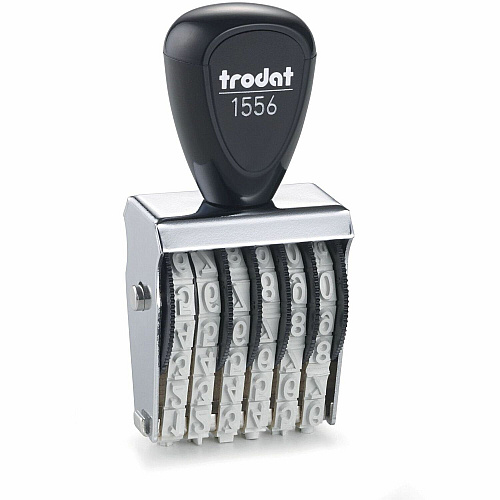 Trodat 6-Digit Numberer Number Stamp - 6 Bands - Gray - Rubber, Steel - 1 Each (RN026)
