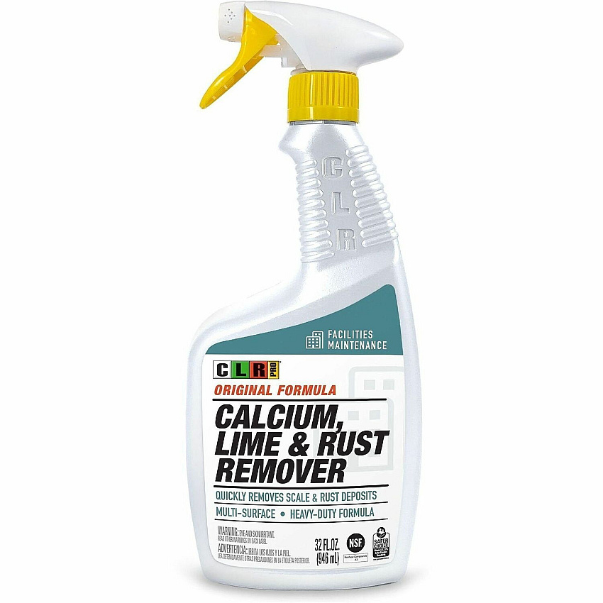 CLR Pro Calcium, Lime and Rust Remover For Multipurpose - Spray - 32 fl oz (1 quart) - Bleach-free, Phosphate-free, Ammonia-free - Green - 1 Bottle (FMCLR326P)
