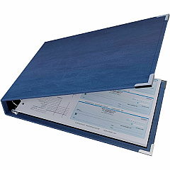 Davis Group Premium 3-Up Business Checkbook Binder 200 Sheet Capacity - 7 Ring - Pocket: Internal - Vinyl - Navy Blue - Pocket - 1 Each (3UPAM72)