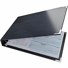 Davis Group Premium 3-Up Business Checkbook Binder 200 Sheet Capacity - 7 Ring - Pocket: Internal - Vinyl - Black - Pocket - 1 Each (3UPAM01)