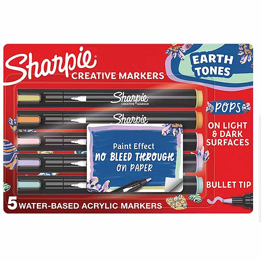 Sharpie Creative Markers Assorted Ink - Acrylic Based, Water Based - 5 / Pack (2213328)