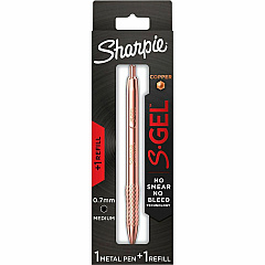 Sharpie S-Gel Pens 0.7 mm Medium Pen Point - Refillable - Retractable - Black Ink - Copper Plated Brass Metal Alloy Barrel - 1 Pack (2214552) Sharpie S-Gel Pens 0.7 mm Medium Pen Point - Refillable - Retractable - Black Ink - Copper Plated Brass Metal Alloy Barrel - 1 Pack (2214552)