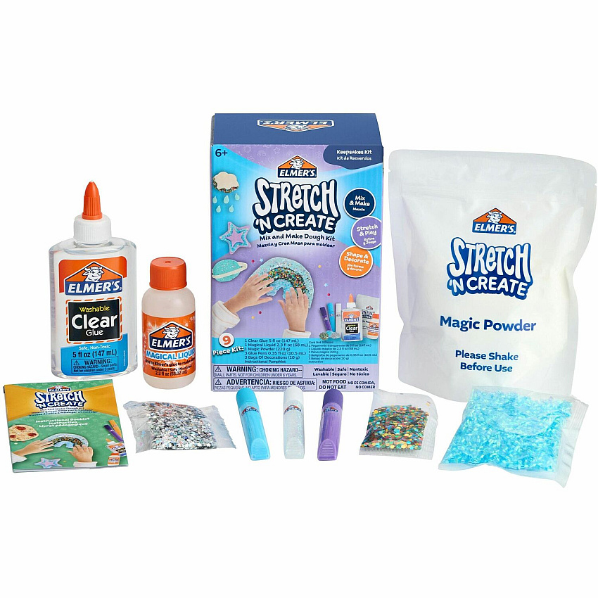 Elmer's Stretch 'N Create Dough Kit Decoration, Shaping, Art, Craft - 9 Piece(s) - Keepsakes - 1 Box (2204746)