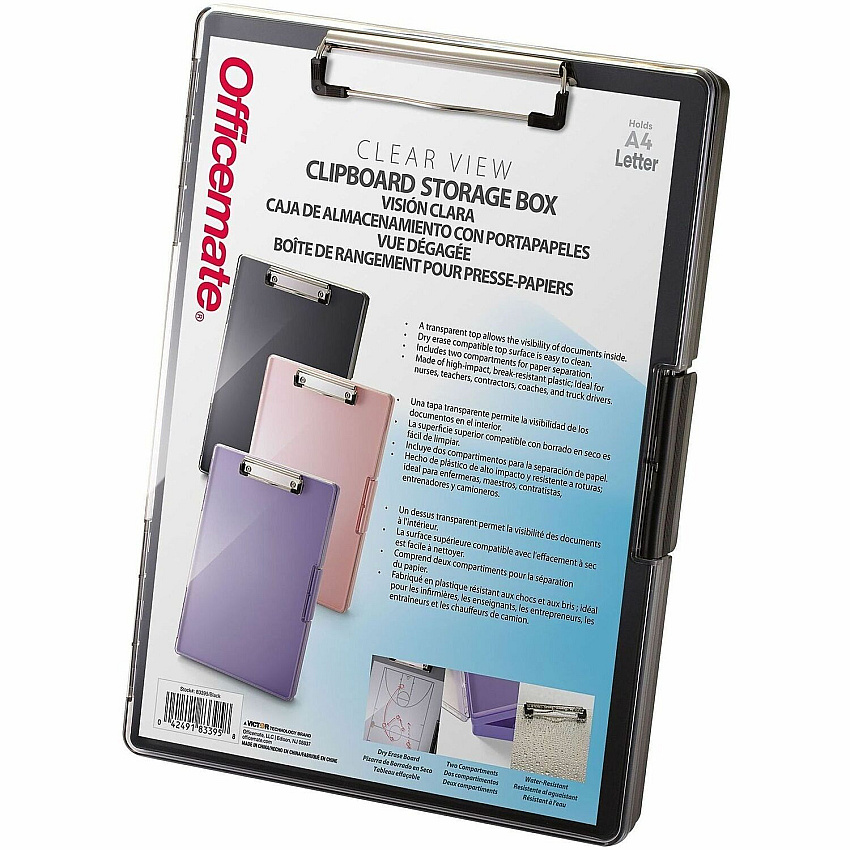 Officemate Clipboard Storage Boxes Storage for Document, Paper - Plastic - Black - 1 Each (83395)