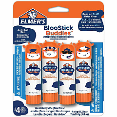 Elmer's BlooStick Buddies Glue Sticks 0.21 oz - Blue - 4 / Pack (2213740)