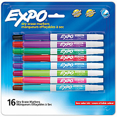 Expo Low-Odor Dry Erase Markers Erasable - Assorted Ink/ - 16 / Pack (2138471A) Expo Low-Odor Dry Erase Markers Erasable - Assorted Ink/ - 16 / Pack (2138471A)