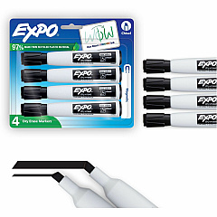 Expo Magnetic Dry-erase Marker Erasable - Black Ink/ - 4 / Pack (1944729A) Expo Magnetic Dry-erase Marker Erasable - Black Ink/ - 4 / Pack (1944729A)