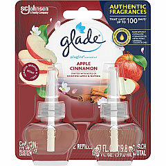 Glade PlugIns Refill Oil - 1.3 fl oz (0 quart) - Apple Cinnamon - 50 Day - Long Lasting - 6 / Carton (375748CT) Glade PlugIns Refill Oil - 1.3 fl oz (0 quart) - Apple Cinnamon - 50 Day - Long Lasting - 6 / Carton (375748CT)