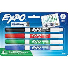 Expo Low-Odor Dry Erase Markers Erasable - Assorted Ink - Dry - 4 / Set (86674A) Expo Low-Odor Dry Erase Markers Erasable - Assorted Ink - Dry - 4 / Set (86674A)