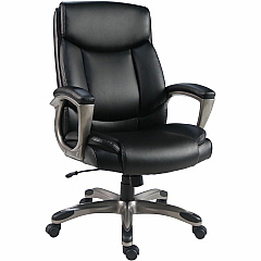 Lorell Sera High-Back Manager Chair Polyurethane Seat Material - Polyurethane Back Material - High Back - Black - Armrest - 1 Each (LLR63270)