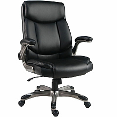 Lorell Sera High-Back Manager Chair Polyurethane Seat Material - Polyurethane Back Material - High Back - Black - Armrest - 1 Each (LLR63271)
