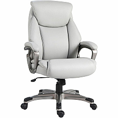Lorell Kyros High-Back Executive Chair Gray Seat Color - Polyurethane Seat Material - Gray Back Color - Polyurethane Back Material - High Back - Gray - Armrest - 1 Each (LLR63291)