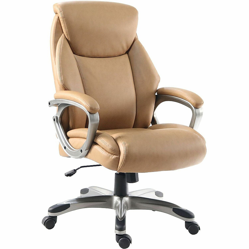 Lorell Kyros High-Back Executive Chair Caramel Seat Color - Polyurethane Seat Material - Caramel Back Color - Polyurethane Back Material - High Back - Caramel - Armrest - 1 Each (LLR63292)
