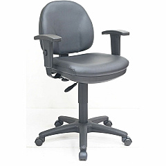 Lorell Millenia Series Pneumatic Adjustable Task Chair Vinyl Seat Material - Vinyl Back Material - 5-star Base - Black - Vinyl, Plastic - 1 Each (LLR80014)