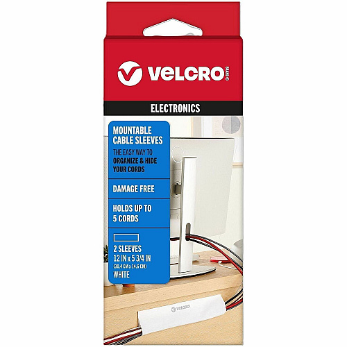 VELCRO&reg; Cable Organizer Cable Sleeve - White - 2 / Pack (30798)
