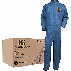 Ansell Health A20 Particle Protection Coveralls Recommended for: Laboratory, Remediation - Large - Dry Particle, Dirt, Grime, Dust Protection - SMS - Blue - Disposable, Zipper Front, Elastic Back, Elastic Wrist & Ankle, Breathable, Comfortable, Ho (58503) Ansell Health A20 Particle Protection Coveralls Recommended for: Laboratory, Remediation - Large - Dry Particle, Dirt, Grime, Dust Protection - SMS - Blue - Disposable, Zipper Front, Elastic Back, Elastic Wrist & Ankle, Breathable, Comfortable, Ho (58503)