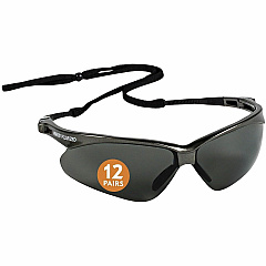 Ansell Health Nemesis Safety Glasses Recommended for: Construction, Manufacturing, Workplace, Home, Shooting, Industrial, Outdoor - Eye, UVA, UVB, UVC, Smoke, Sun Protection - Polycarbonate - Polarized Smoke Lens - Gunmetal Frame - Wraparound Fr (28635CT)