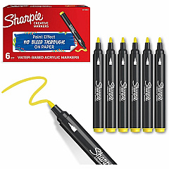 Sharpie Creative Markers Yellow Ink - Water Based, Acrylic Based - 6 / Box (2218063) Sharpie Creative Markers Yellow Ink - Water Based, Acrylic Based - 6 / Box (2218063)