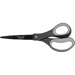 Fiskars Non-stick Titanium Softgrip Scissors 3.70" Blade Length - 8" Overall Length - Stainless Steel - Straight Tip - Gray - 1 Each (1073590) Fiskars Non-stick Titanium Softgrip Scissors 3.70" Blade Length - 8" Overall Length - Stainless Steel - Straight Tip - Gray - 1 Each (1073590)