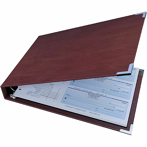 Davis Group Premium 3-Up Business Checkbook Binder 200 Sheet Capacity - 7 Ring - Pocket: Internal - Vinyl - Burgundy - Pocket - 1 Each (3UPAM08)