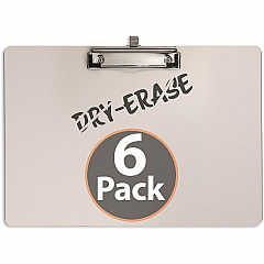 Officemate Reusable Dry-Erase Whiteboard Clipboards Storage for 70 Sheet - 9" x 12 1/2" Sheet Size - White - 6 / Carton (83166) Officemate Reusable Dry-Erase Whiteboard Clipboards Storage for 70 Sheet - 9" x 12 1/2" Sheet Size - White - 6 / Carton (83166)