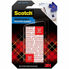 Scotch Removable Double-Sided Mounting Squares 1" Length x 1" Width - White - Acrylic Adhesive - For Mount Picture/Poster, Mounting Decoration, Mounting Artwork - 1 Pack (108AMSSQ16)