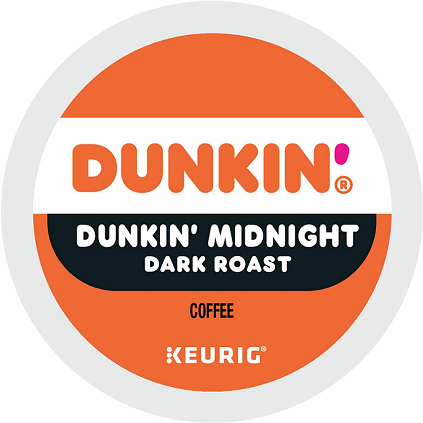 Dunkin Donuts Dunkin'&reg; K-Cup Midnight Coffee Compatible with Keurig Brewer - Dark - 0.3 oz Per Box - 22 K-Cup - K-Cup - Dunkin' Midnight - Kosher - 4 / Carton (0316CT)