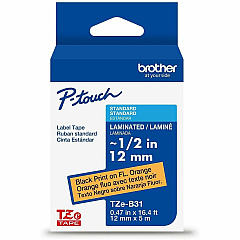 Brother P-touch TZe Laminated Label Tape - DiameterTape - Orange - Laminated - 26.20 ft Roll Length - For Label Maker - 1 Each (TZEB31CSG)