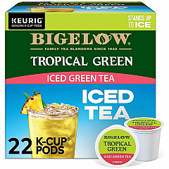 Bigelow® Tropical Iced Green Tea Iced Green Tea K-Cup Compatible with Keurig K-Cup Brewer - Caffeinated - Kosher - 22/Box - 4 / Carton (2870CT) Bigelow® Tropical Iced Green Tea Iced Green Tea K-Cup Compatible with Keurig K-Cup Brewer - Caffeinated - Kosher - 22/Box - 4 / Carton (2870CT)