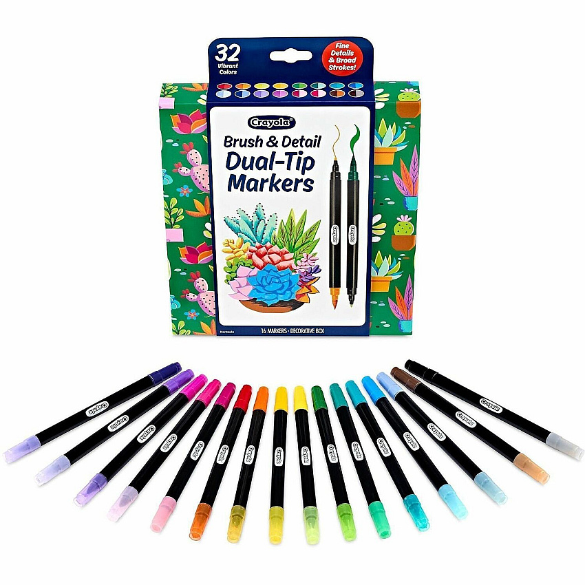 Crayola Dual-Ended Markers Multi Ink - Water Based - 16 / Pack (586755)