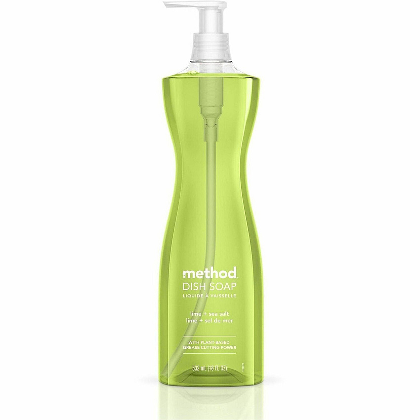 Method Dish Soap Refill For Sink, Kitchen, Dish, Countertop - Liquid - 18 fl oz (0.6 quart) - Fresh, Lemon, Lime + Seasalt Scent - Recommended For: Grease Remover - Refillable - Light Willow Green - 1 Each (359409)