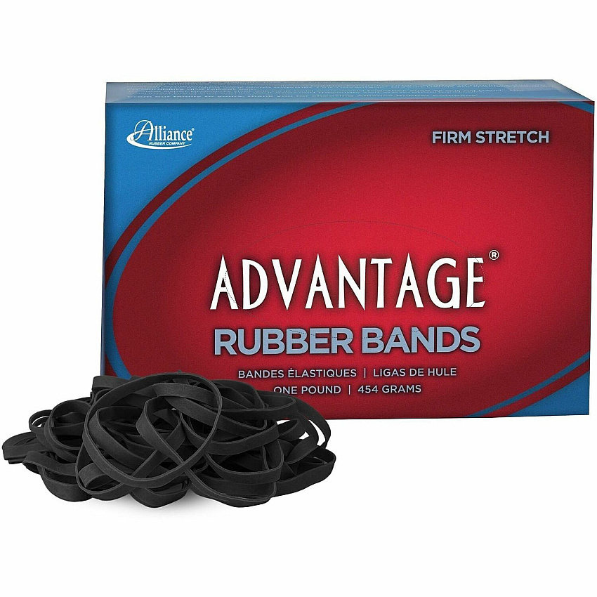 Alliance Rubber Advantage Classic Black Size: #64 - 3.5" Length x 0.3" Width - Stretchable, Reusable, Durable, Elastic, Strong - Rubber - Classic Black - 1 Box (57645)
